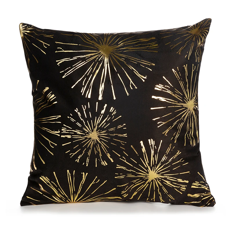 RULDGEE Gold Pillow Case Black And White Golden Painted Pillowcase Decorative Christmas Cushion Cover For Sofa Case Pillows