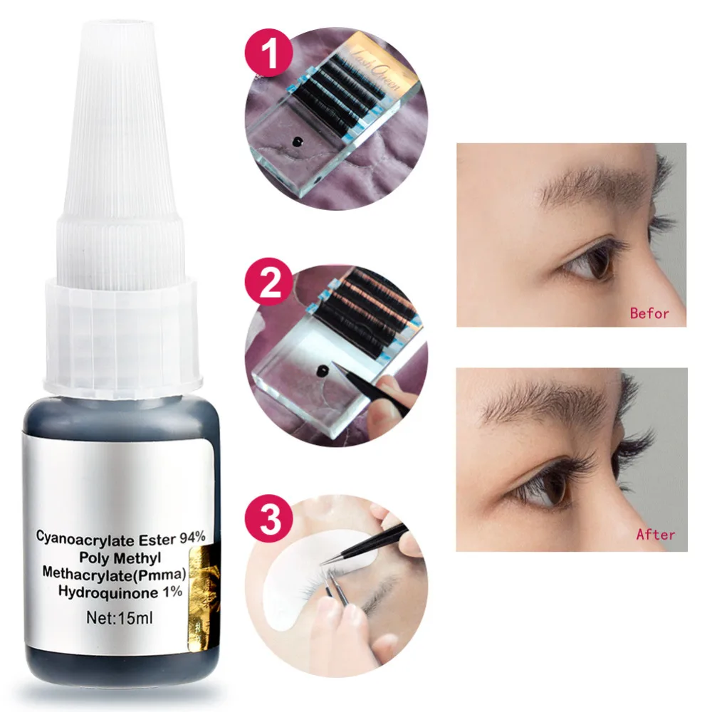 Black Fast Dry Eyelash Extension Glue Super Glue Eyelash Grafting