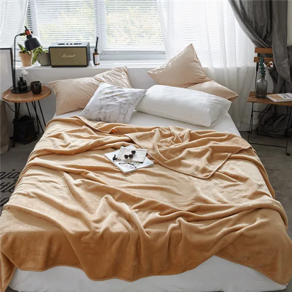 Черное однотонное покрывало-одеяло 200x230 см, очень мягкое фланелевое одеяло высокой плотности для дивана/кровати/автомобиля, портативные пледы - Цвет: 10