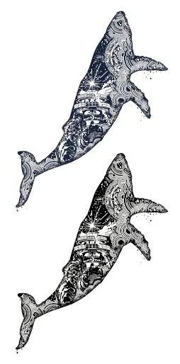 Тату-стикер с рыбками, водостойкие временные кит дельфин, поддельные тату для рук, животные для женщин, девочек, мальчиков, детей, подростков, инструменты для макияжа 10,5X6 см - Цвет: SF3365