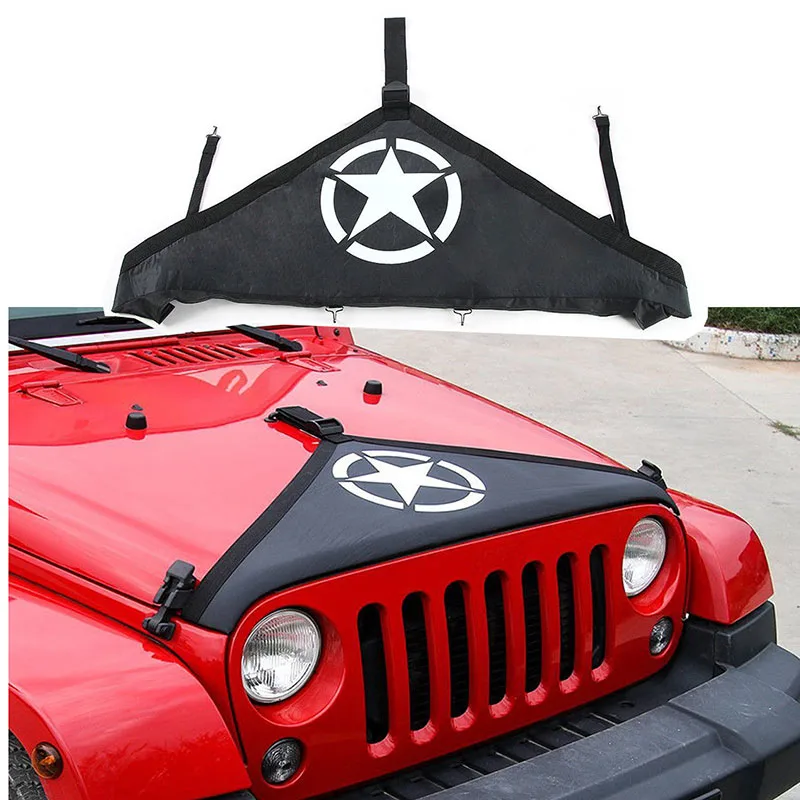 Для Jeep Wrangler JK 2007-2017 черный уход за кожей лица стиль передний капот Защитный