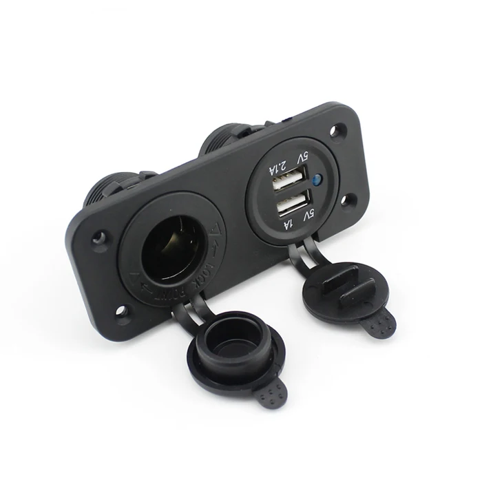 

1pc Car Cigarette Lighter Dual USB Socket Splitter GPS Mobile Charger Power Adapter 12V Charger Power Adapter Outlet #WL1