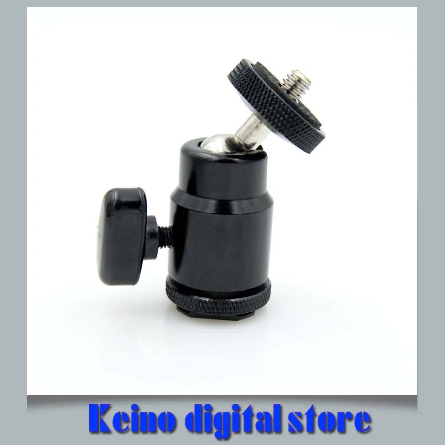 Adjustable Swivel Angle Ball head Standard Tripod 1/4'' Hot Shoe Mount