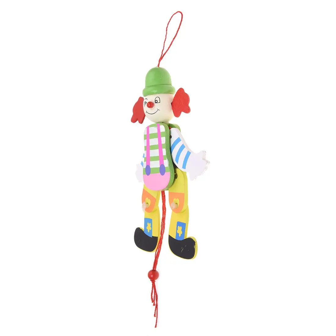 Деревянные клоун тяга струны игрушки руки ноги идут вверх и вниз детская игрушка-случайный цвет