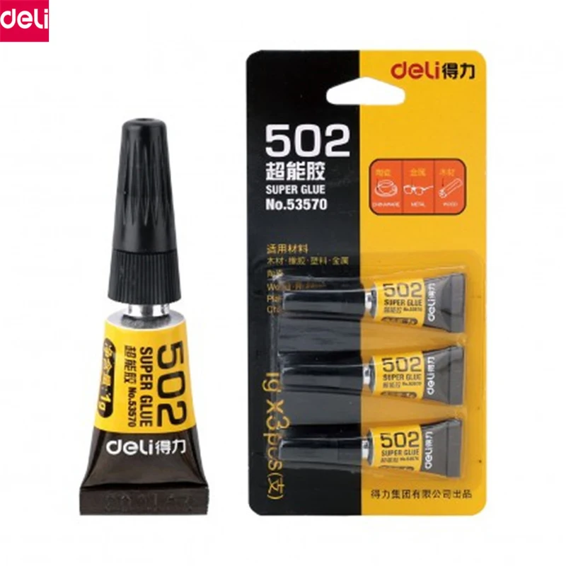 Deli 3pcs Liquid Glue for Glass Metal Ceramic Stationery Super Adhesive