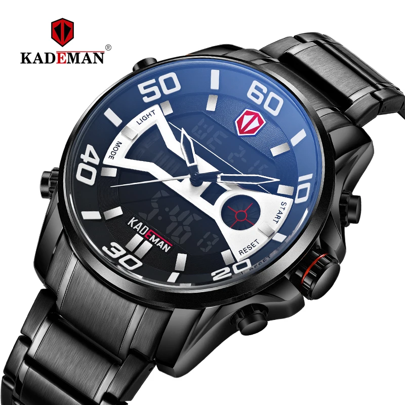 

2019 Original Mens Watches Luxury Digital Watch Sport Fashion Casual Business Wristwatches 3ATM Full Steel LED DisplayTech Clock