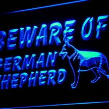 I838 Остерегайтесь немецкой овчарки декоративная собачка неоновый свет знак включения/выключения 20+ цвета 5 размеров