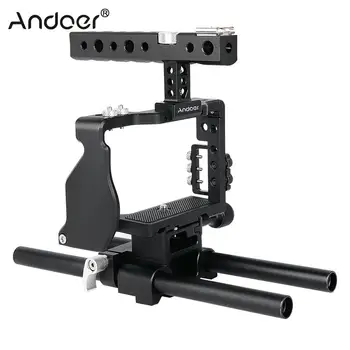 

Andoer Professional Video Cage Rig Kit Film Making System w/15mm Rod for Sony A6000 A6300 A6500 ILDC Mirrorless Camera Camcorder