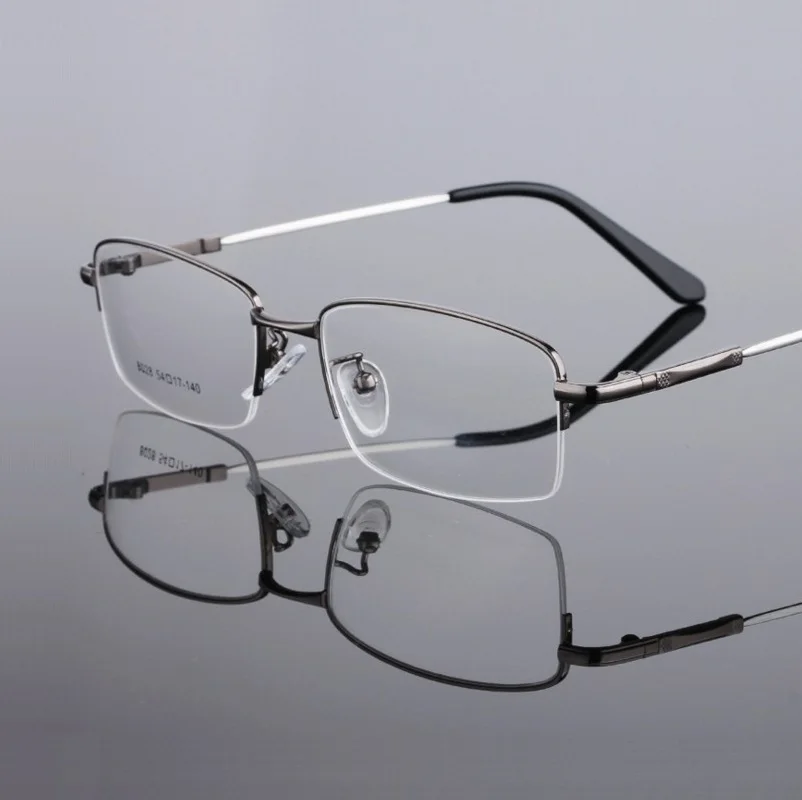 new high-end titanium alloy memory legs optical goggles half rim men eyeglasses frames male spectacles frames oculos eyewear
