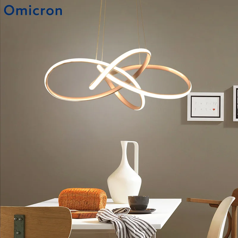 

Omicron Modern Creative Pendant Lights Golden LED Simple Hanging Lamp For Study Room Living Room Restaurant Fixtures Home Decor