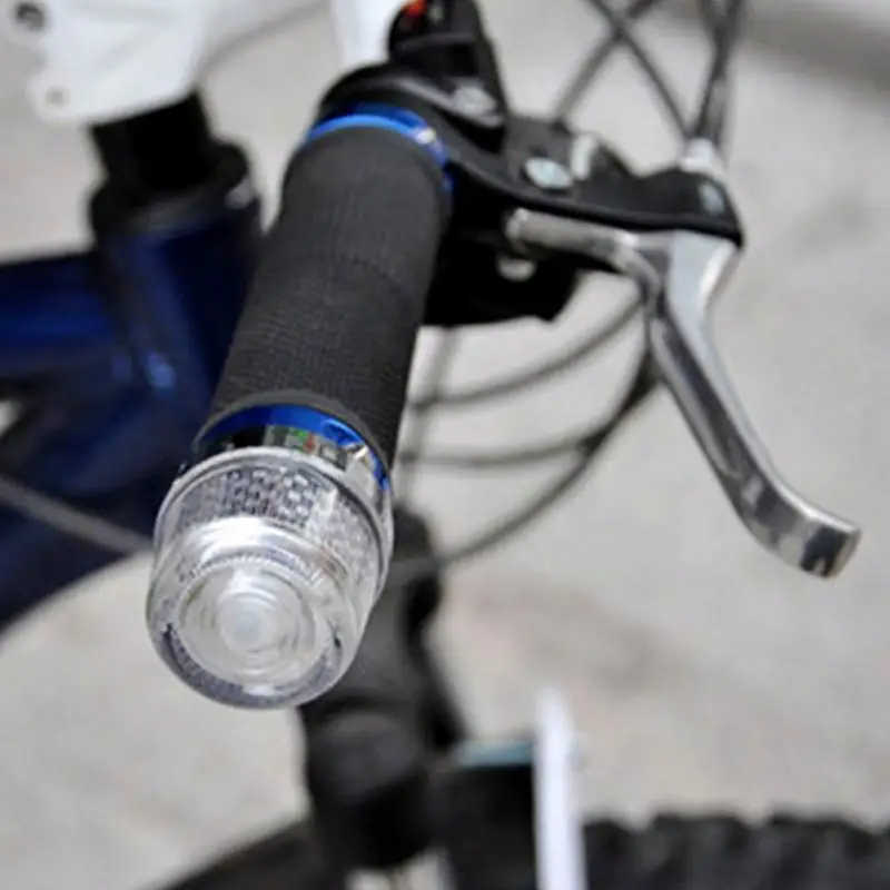 Clearance 2pcs Bike Light Cycling Handlebar Cap Bicycle Handle Bar Grips End Plugs Lamp LED Safety Warning Handlebar Light Bicycle Parts 5