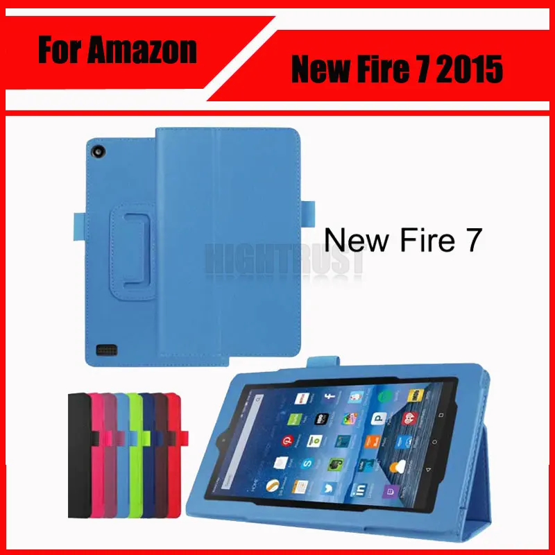 3 в 1 люкс Личи шаблон PU кожаный чехол для Amazon новый Kindle Fire 7 2015 + Экран протектор + Стилусы