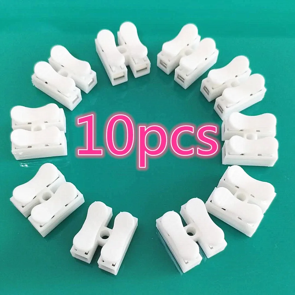 

10pcs/lot 250V CH-2 White Wire Cable Connectors G7 Splice Convenient Press 0.5-2.5㎡ Wiring Terminals Block Drop Shipping