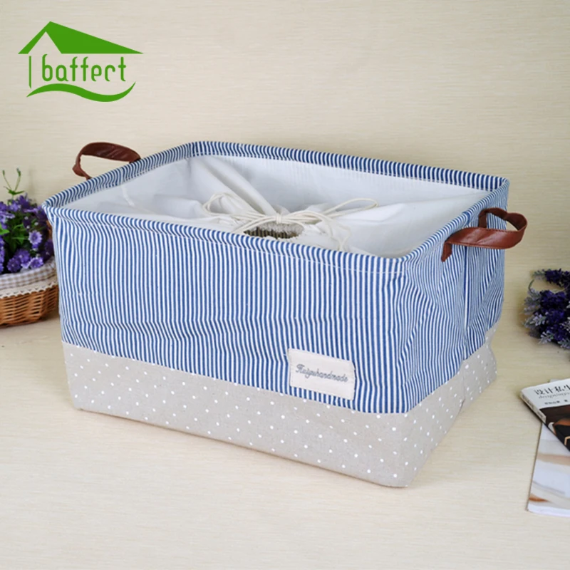 Online Ropa de baño de estilo Simple de algodón de lino Paquete de escritorio bolsa de almacenamiento varios caja de almacenamiento armario ropa interior cesta de almacenamiento