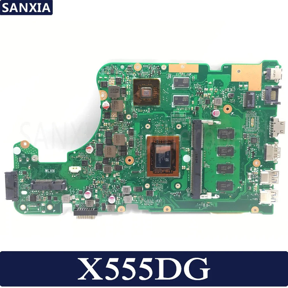 Discount KEFU X555DG Laptop motherboard for ASUS X555DG A555DG X555QG X555D X555Y X555 Test original mainboard 4G RAM 0