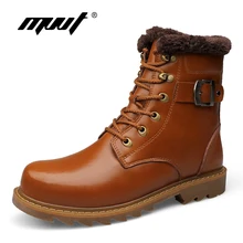 MVVT/мотоботы унисекс; мужские зимние ботинки; мужские ботинки из натуральной кожи наивысшего качества; зимние ботинки на платформе; Водонепроницаемая Обувь