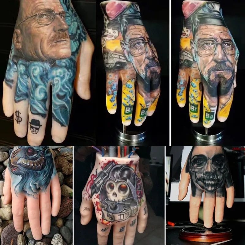 

1pc Soft Practice Hand Model 3D Silicone Flexible 1:1 Adult Mannequin Fake Hand Skin Salon Tattoo Nail Art Training Display Tool