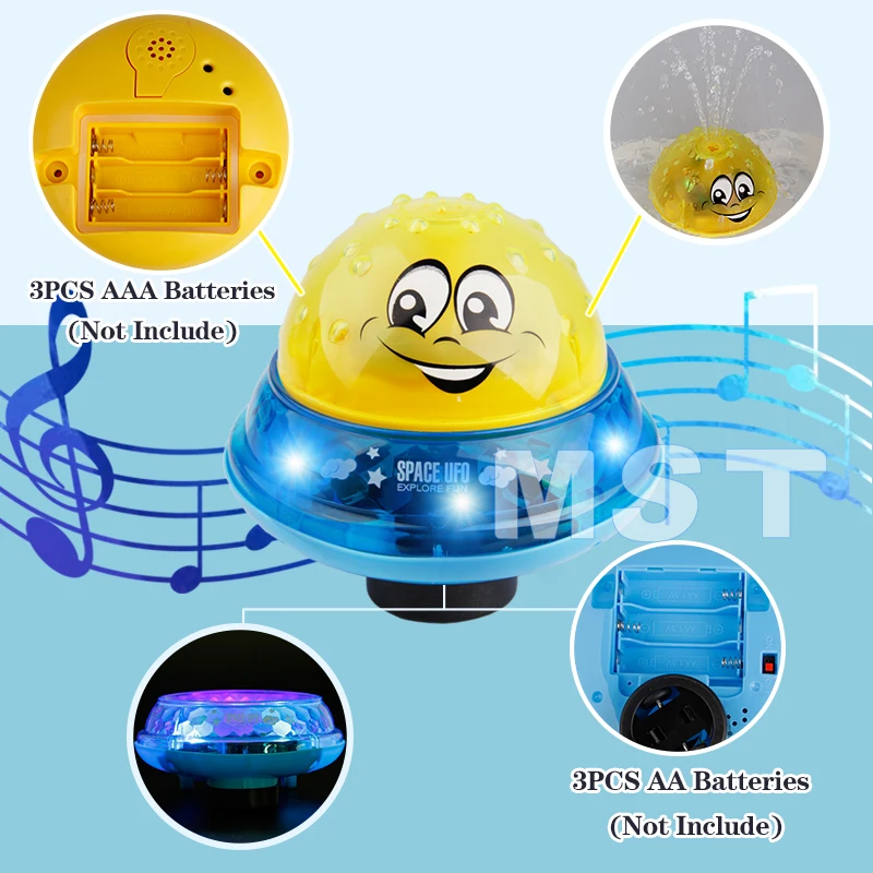 Bath Toys Spray Water Light Rotate With Shower Pool Kids Toys For Children Swimming LED Light Toys Water Balloons Games Toy