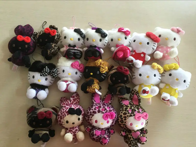 

cute hello kitty Pink Dots Leopard Bunny Rabbit Edition stuffed plush doll toy 15cm 6"