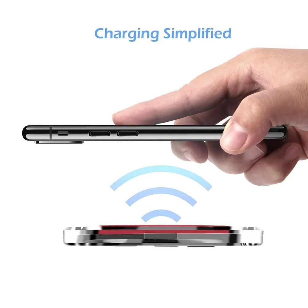 Мини Qi Беспроводной Зарядное устройство для Apple iPhone Xs Max X 8 плюс samsung Galaxy Note 9 8 S9 S8 Настольный Быстрый Беспроводной зарядного устройства