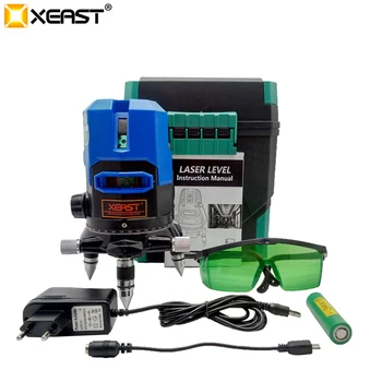 

Xeast blue light 5 lines 360 rotary automatic level laser level meter tool machine land leveler
