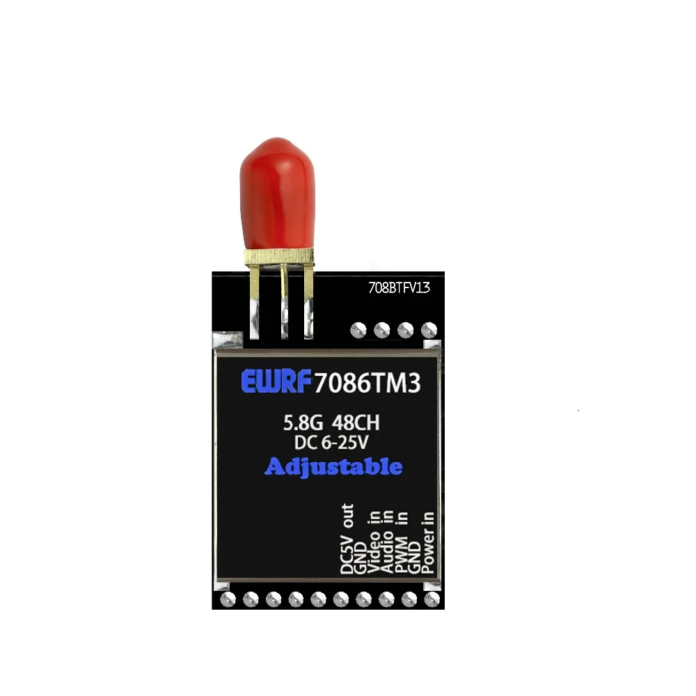 

EWRF 7086TM3 5.8G 48CH 25/200/600mW Switchable Raceband Wireless FPV Audio Video Transmitter for RC Drones