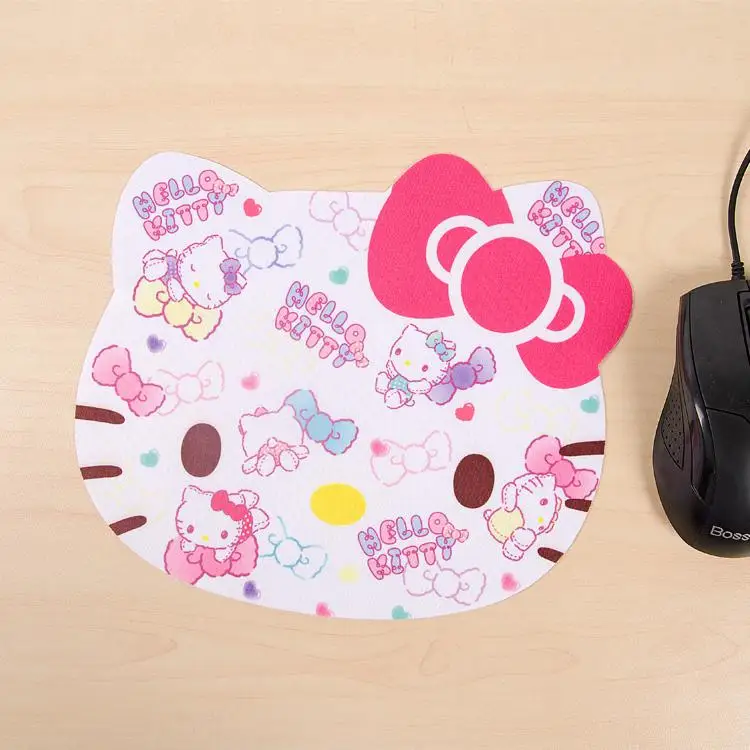Мультяшный домашний декор вельветовый Противоскользящий резиновый коврик для мыши hello kitty Doraemon компьютерный стол Шикарный декор ультратонкий - Цвет: Розовый