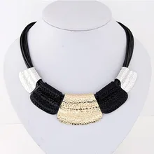 MINHIN ретро кожаное ожерелье s& Кулоны для женщин геометрический кулон массивное ожерелье ювелирные изделия короткие воротники Bijoux Femme