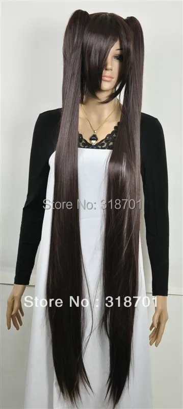 

2Lolita Ultra-long straight Brown Clip Ponytails Cosplay Hair HEAT-RESISTANT FIBER wig Free shipping