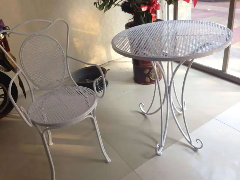 

Three sets of special offer European iron chairs outdoor courtyard garden balcony chairs tables and chairs combined leisure tabl
