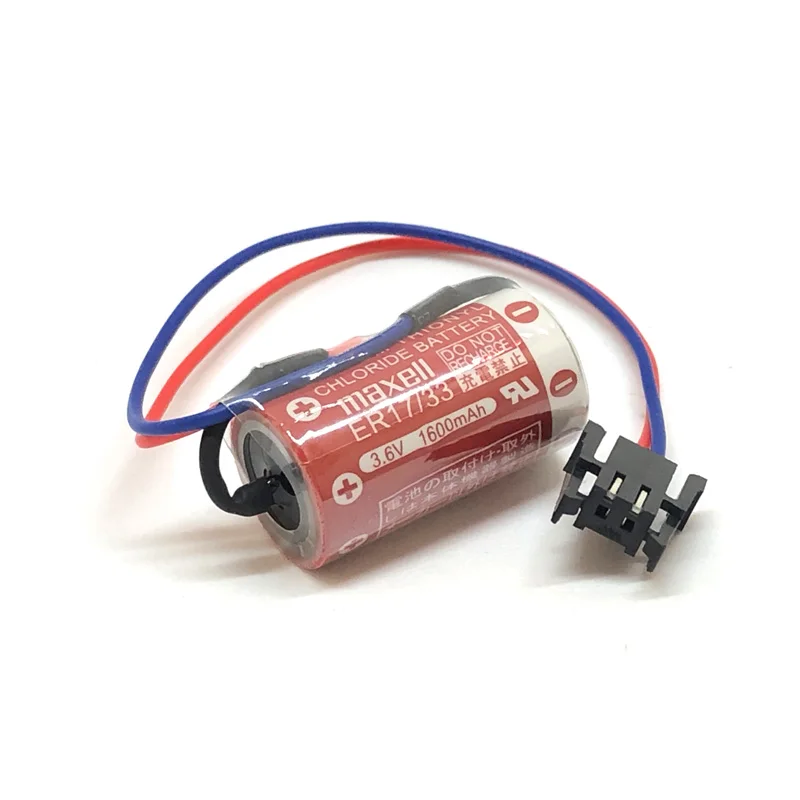 2 шт./лот Maxell ER17/33 ER 17/33 3,6 V 1600mah PLC Промышленный контроль литиевых батарей с черной вилкой