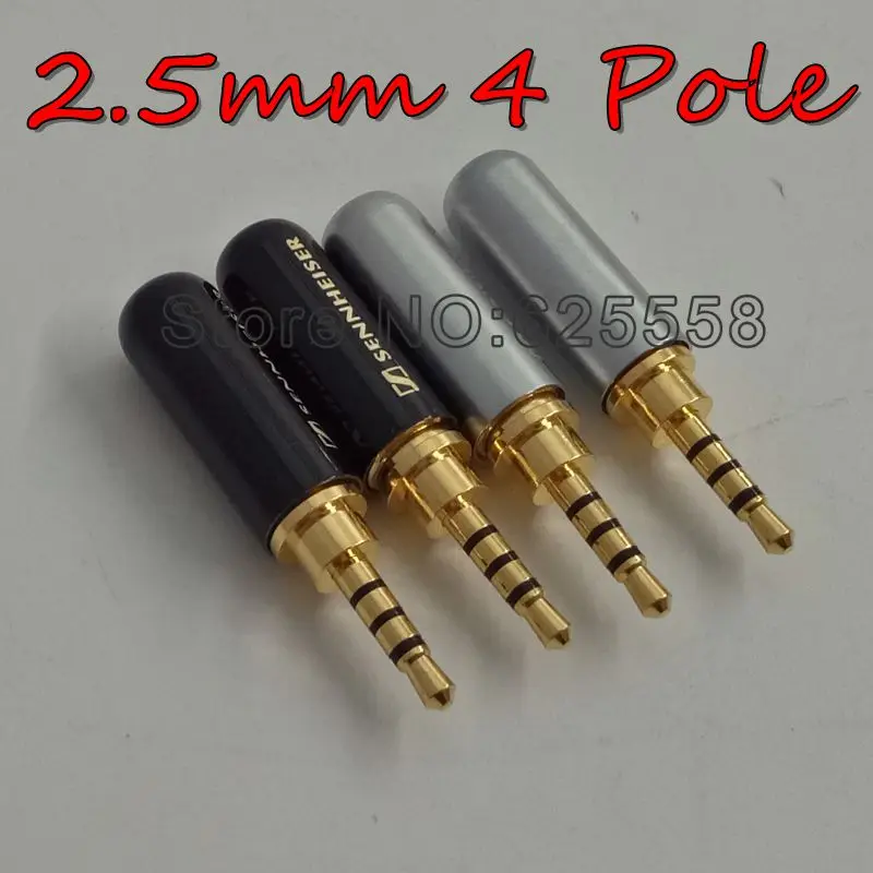 10 Pcs Copper 4 Pole Conductor 2 5mm Solder Connection Plug Jack Adapter Connector Headphone Cable Solder