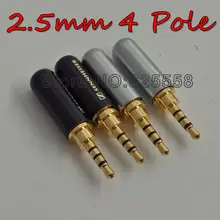 10 Pcs Copper 4 Pole Conductor 2 5mm Solder Connection Plug Jack Adapter Connector Headphone Cable Solder