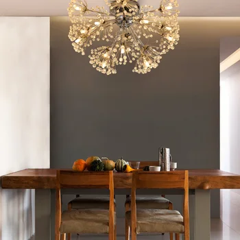 

Dandelion European luxury romantic creative bedroom restaurant ceiling lamp modern simple LED crystal ceiling lamp led ceiling