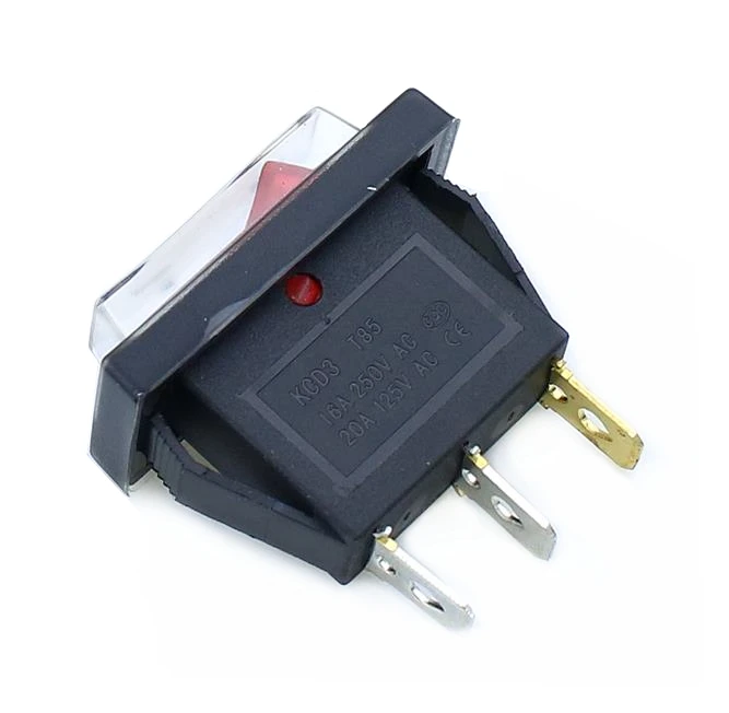 1PCS KCD3 Power switch 15A /20A 125V/250V  3 Pin  Rocker Switch White's Clear Silicone Waterproof Protect Cover Rectangle 