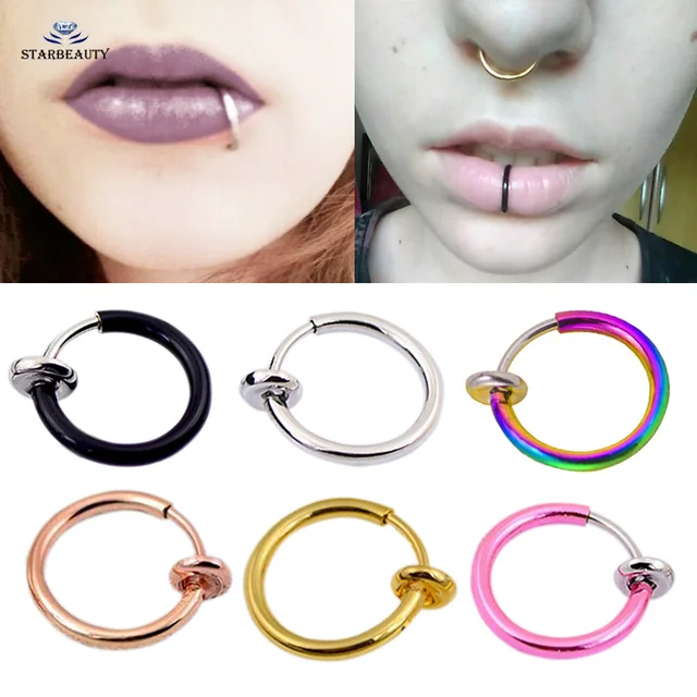 Anelli Per Piercing Setto E Cartilagine, In Acciaio Chirurgico, Con Zirconi, Dimensione 8 Mm - NUOVI - Foto 2