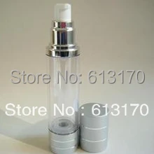 10 шт. 50 мл Акриловая серебряная алюминиевая Вакуумная бутылка косметическая бутылка с пневмонасосом