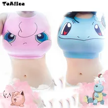 Женский укороченный топ с изображением карманных монстров, Майки с принтом Сейлор Мун, чармандер, Сквиртл, Бульбазавр, топы без рукавов в стиле Харадзюку, майка