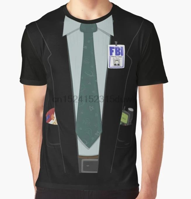 

All Over Print T-Shirt Men Funy tshirt Alien-Hunting FBI Agent Costume T-Shirt The X-Files Fox Mulder Halloween Costume
