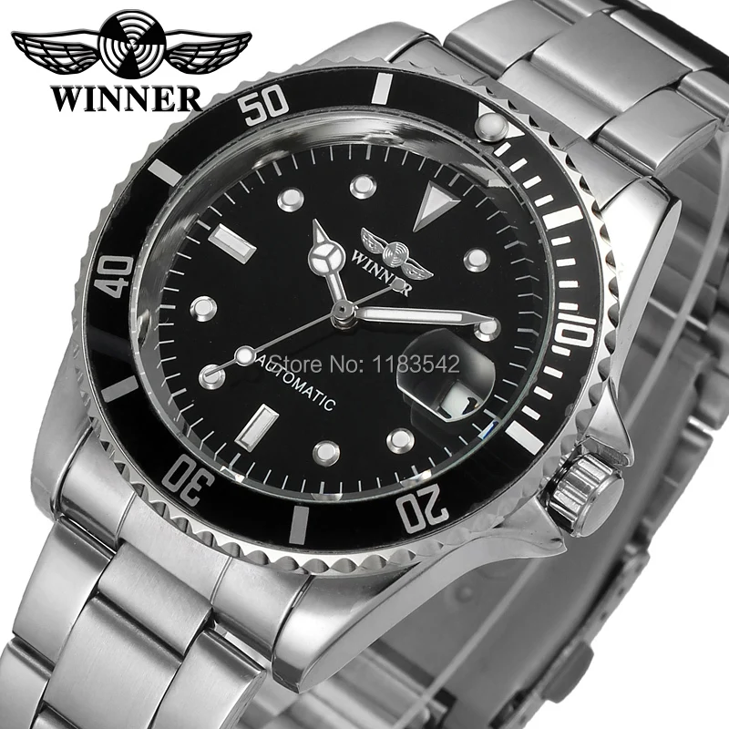 font b Winner b font Men s Watch Automatic Self wind Leather Fashion Casual Crystal