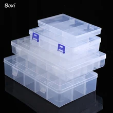 Boxi – boîte de rangement en plastique, 8/12/24 compartiments à grille, boîtes transparentes réglables, bijoux, boucle d'oreille, vis pour organiser de petites choses