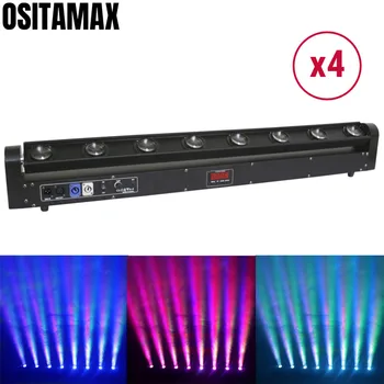 

4PCS LED Beam Light 8x10w Moving Head RGBW/ White Disco Light Linear Strip Auto Run Stage Lighting