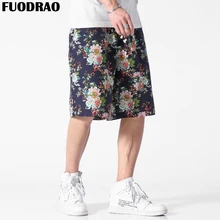 FUODRAO повседневные короткие мужские летние хлопчатобумажные шорты Уличная японская Цветочная шорты мужские свободные большие размеры Мужская одежда D035