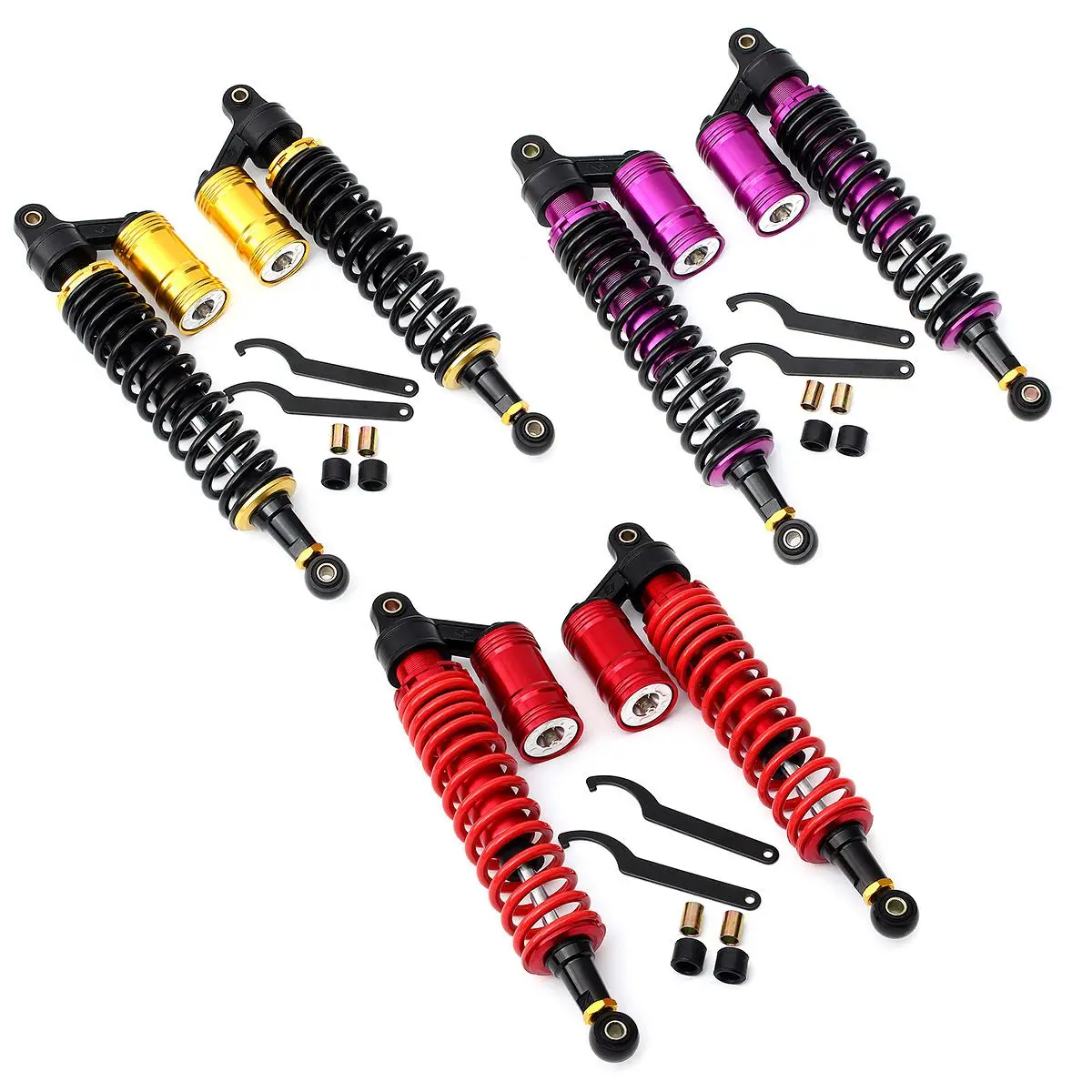 

1 Set Motorcycle Air Shock Absorbers for Yamaha Raptor 660 700 YFZ450 Banshee Rhino Metal Alloy Red/Gold/Rose Red