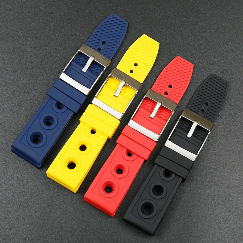 

Men's rubber strap accessories 22mm24mm for navitimer Avengers Ms. Breitling waterproof sports silicone strap buckle