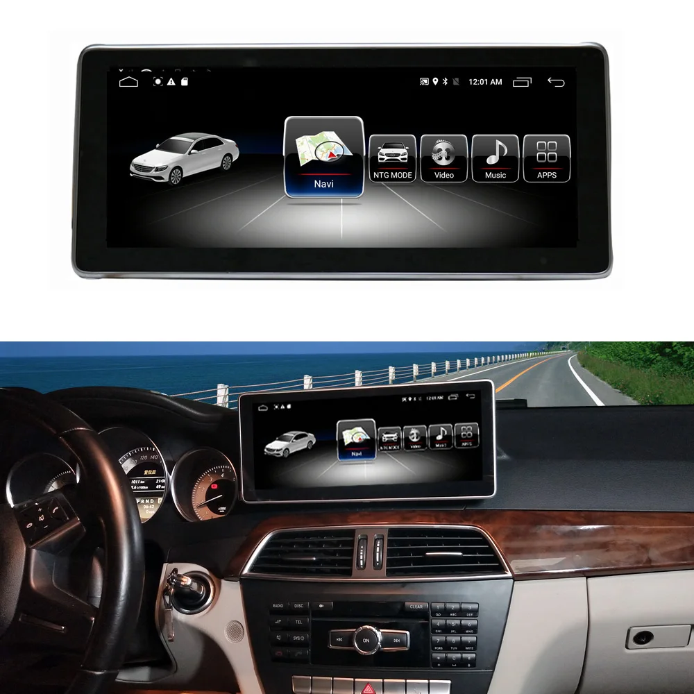 Sale 8-Core 4+46G Car Android 10.25 inch Display for Mercedes Benz C Class W204 2011-2013 Command System Upgrade Head Up Screen 1