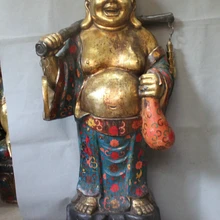 USPS в США S2234 3" Тибетский Китайский Бронзовый Свинка Перегородчатой Счастливый Смех Статуи Будды Майтреи