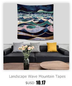 Пейзаж волна горы гобелен абстрактный Ночной пейзаж хиппи психоделический гобелен макраме настенная Настенная роспись стены в общежитии ковер