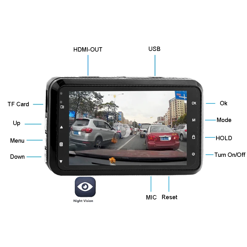 E-ACE Novatek Dashcam Car Dvr Auto Mini Camera Mirror Night Vision Full HD 1080P Video Recorder Carcam Camcorder Automotive Dvrs
