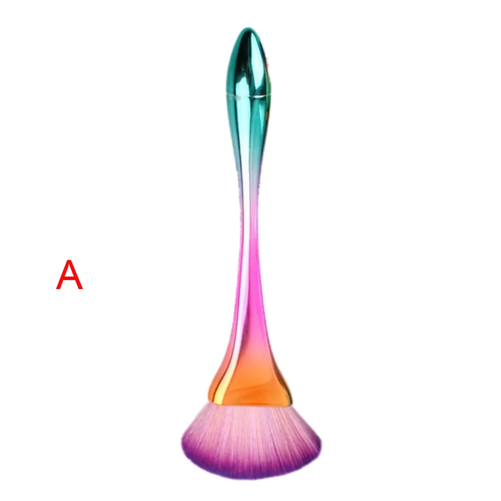 1 Pcs Colorful Gradient High-gloss Bronze Repair Capacity Detail Makeup Brush Fast Makeup Soft Bristles Pennelli Trucco#LR2 - Handle Color: Фиолетовый